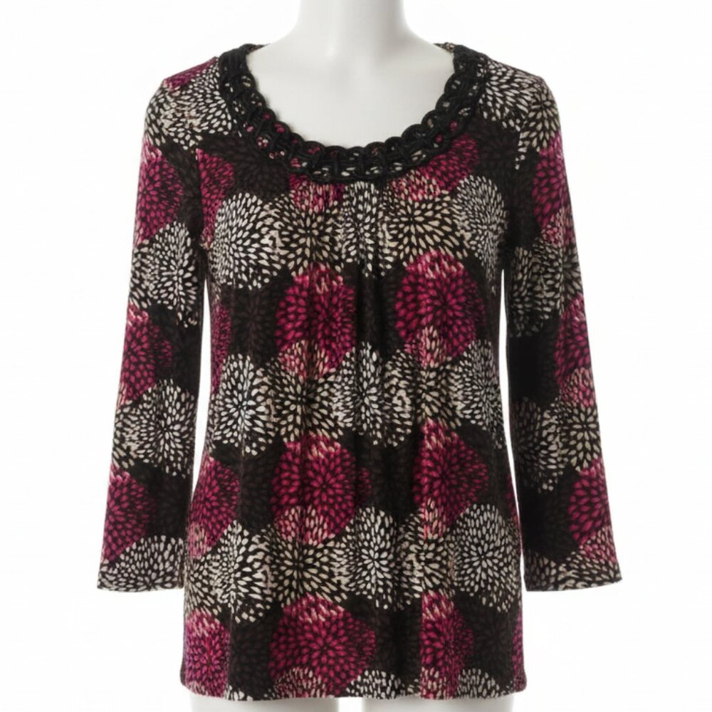 Emma James Stretch Multi Color Blouse Size medium